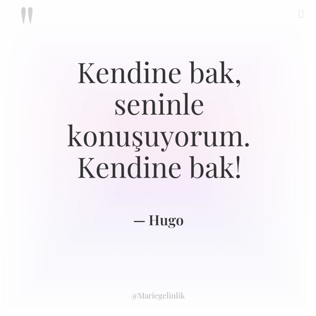 Kendine bak, seninle konuşuyorum. Kendine bak!