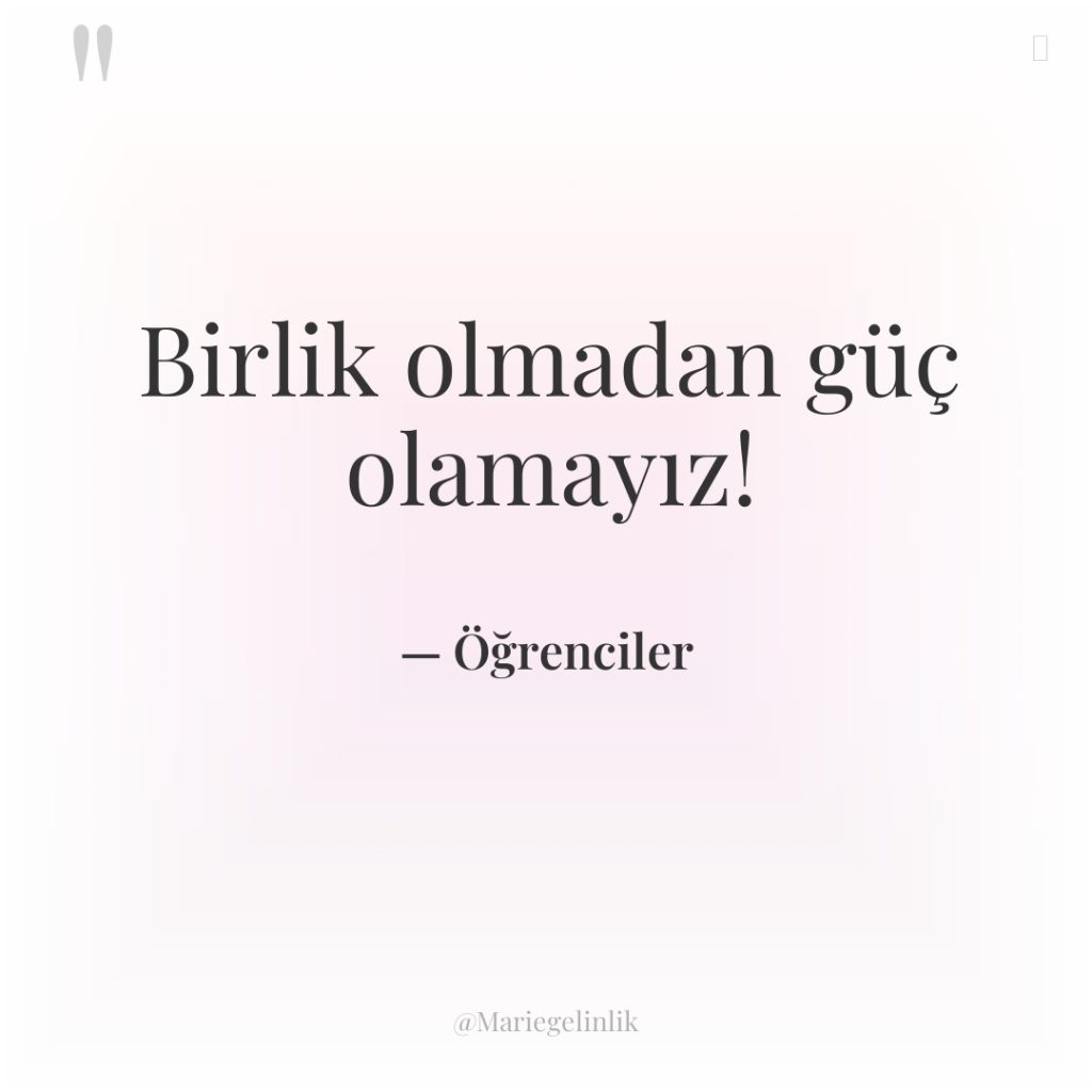 Birlik olmadan güç olamayız!