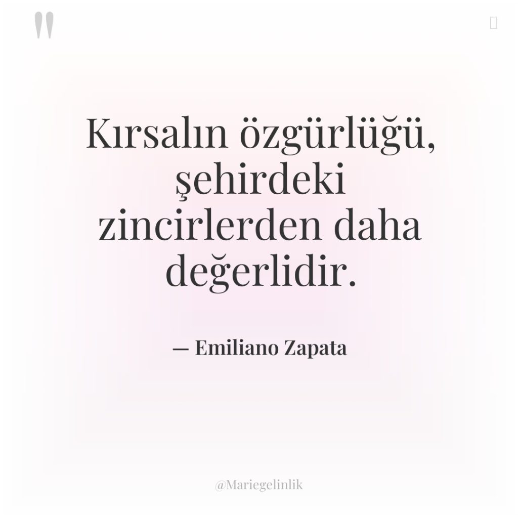 Kırsalın özgürlüğü, şehirdeki zincirlerden daha değerlidir.