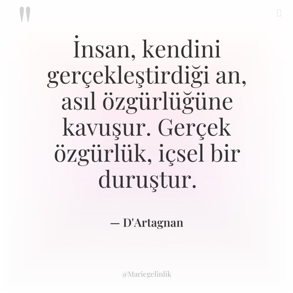 İnsan, kendini gerçekleştirdiği an, asıl özgürlüğüne kavuşur. Gerçek özgürlük, içsel…