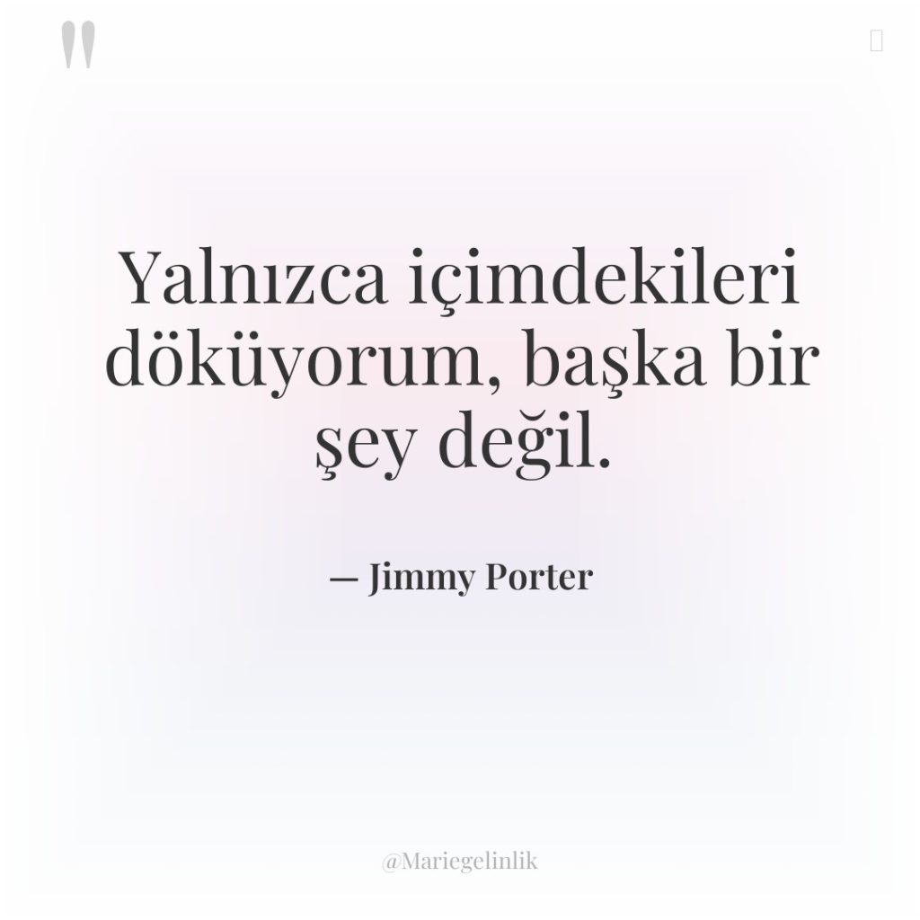 Yalnızca içimdekileri döküyorum, başka bir şey değil.