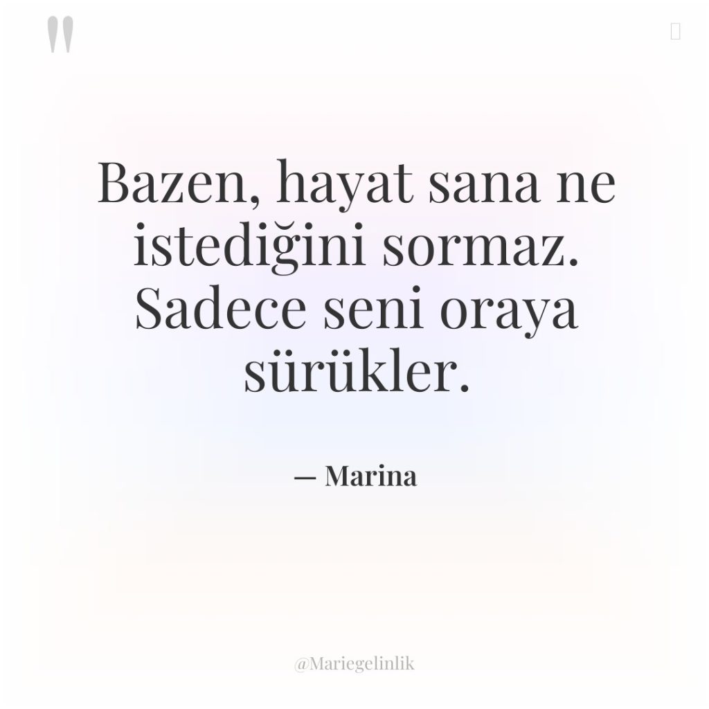 Bazen, hayat sana ne istediğini sormaz. Sadece seni oraya sürükler.