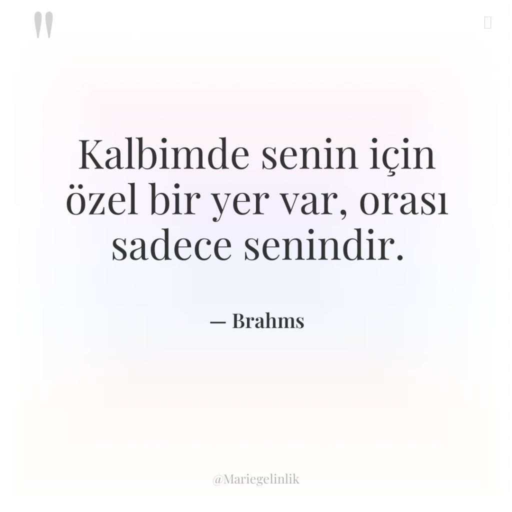 Kalbimde senin için özel bir yer var, orası sadece senindir.