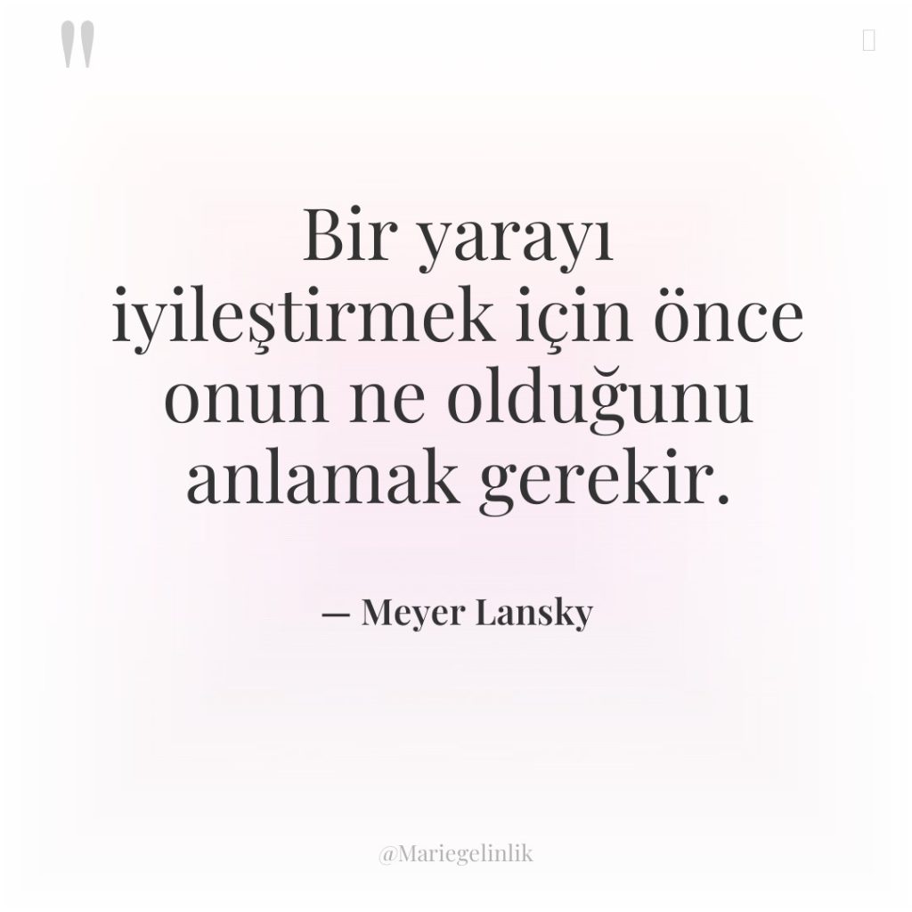 Bir yarayı iyileştirmek için önce onun ne olduğunu anlamak gerekir.