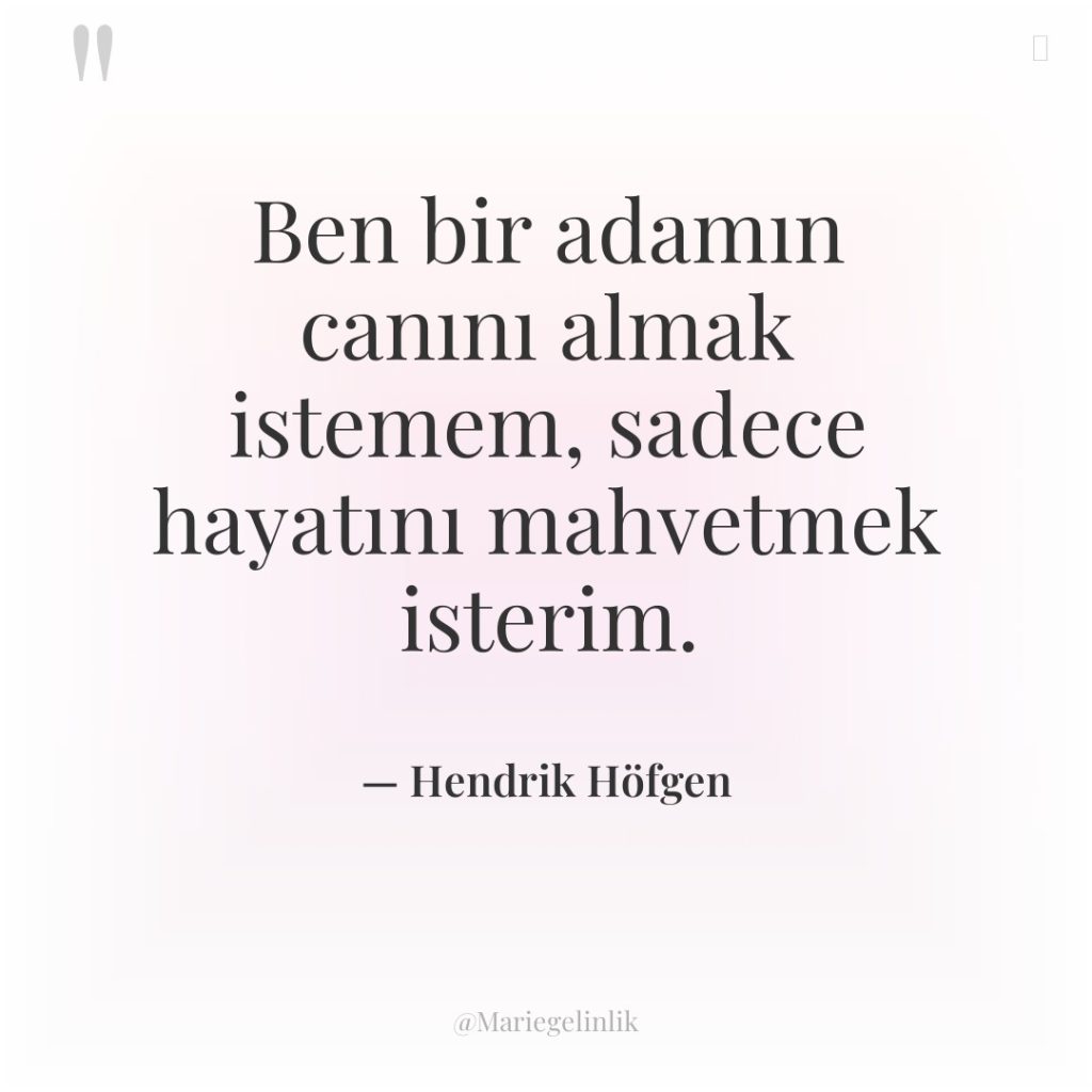 Ben bir adamın canını almak istemem, sadece hayatını mahvetmek isterim.