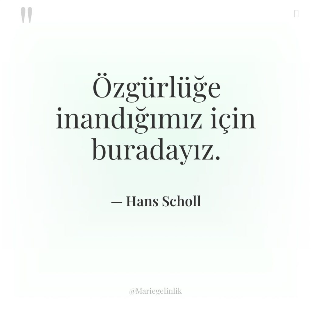 Özgürlüğe inandığımız için buradayız.