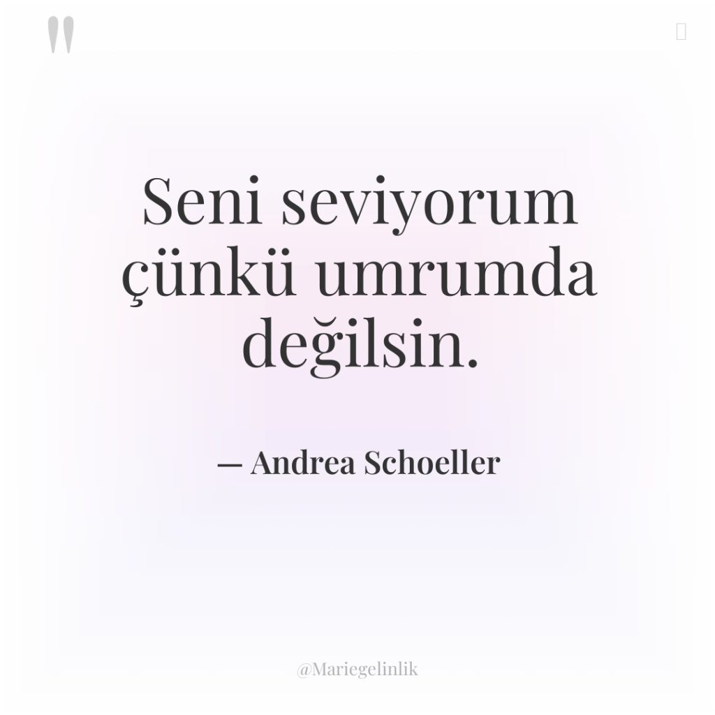 Seni seviyorum çünkü umrumda değilsin.