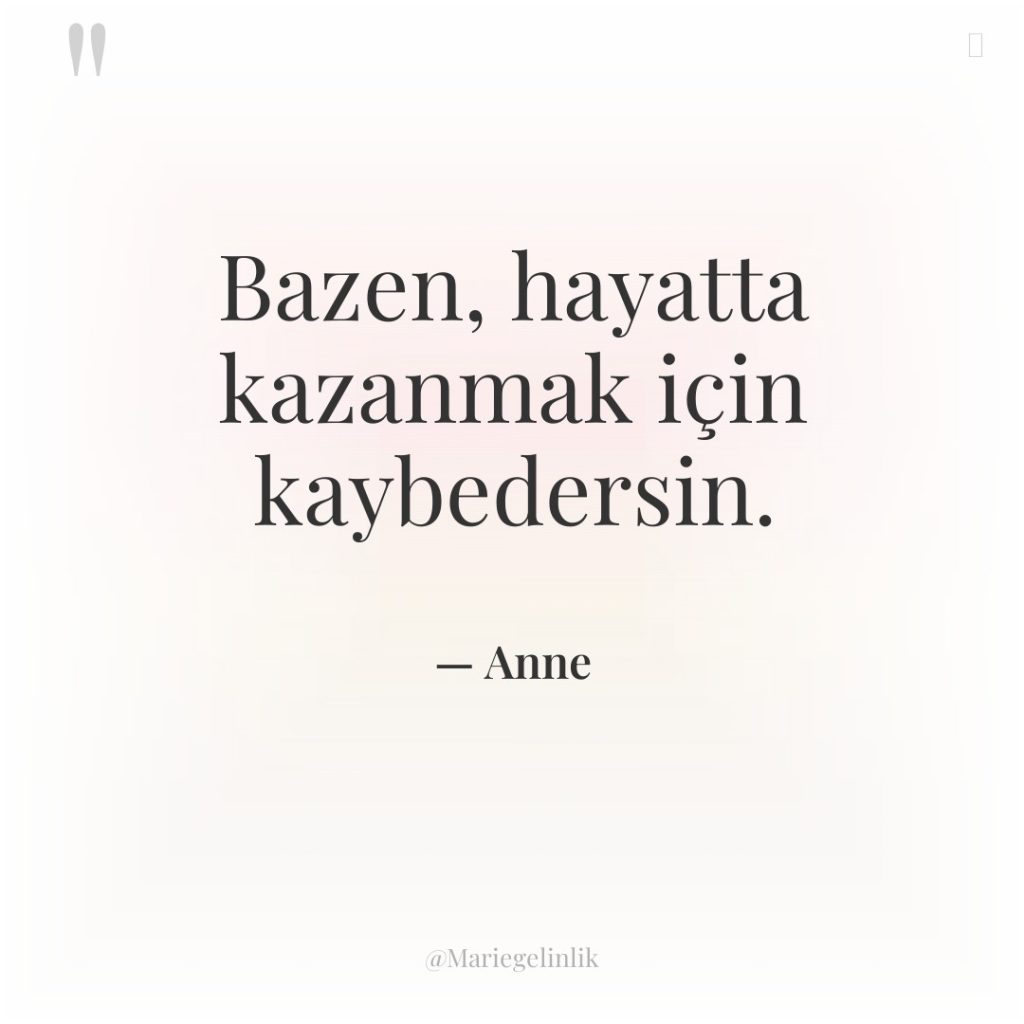 Bazen, hayatta kazanmak için kaybedersin.