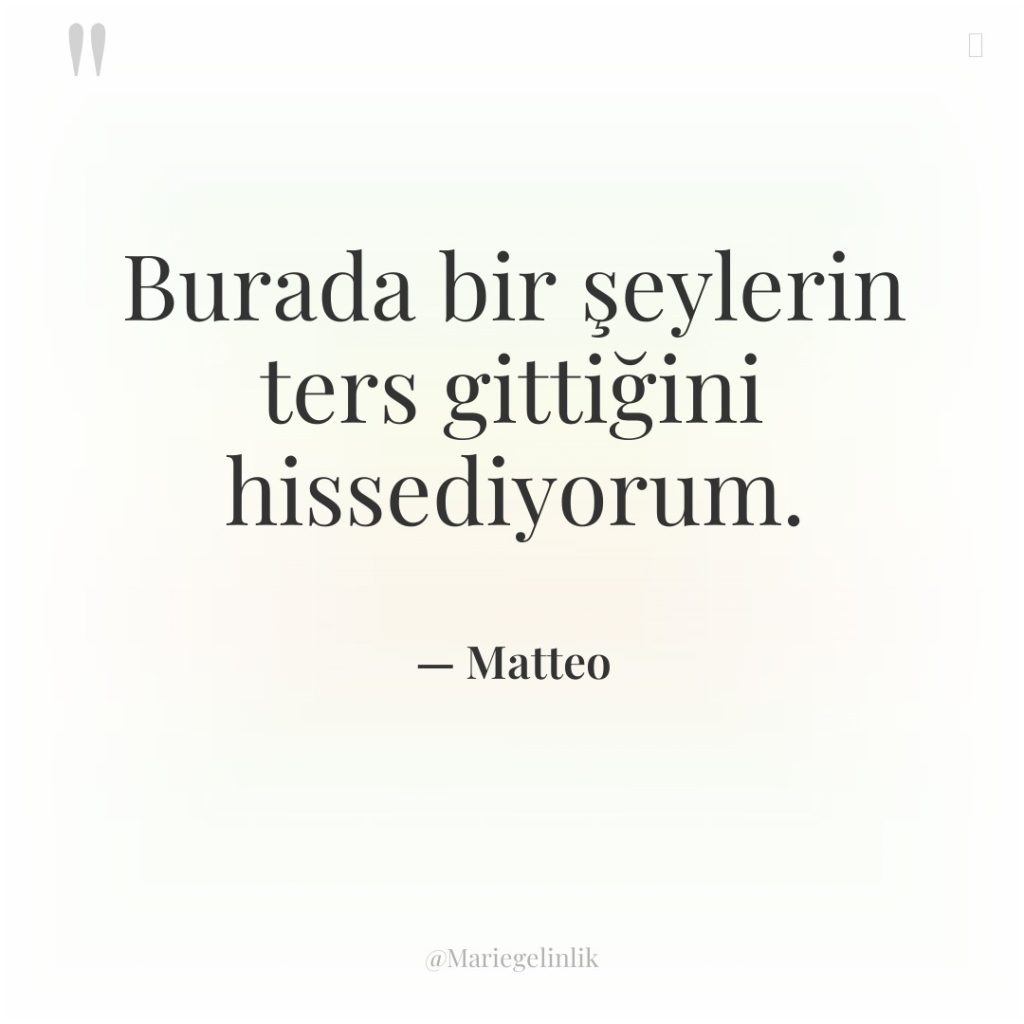 Burada bir şeylerin ters gittiğini hissediyorum.