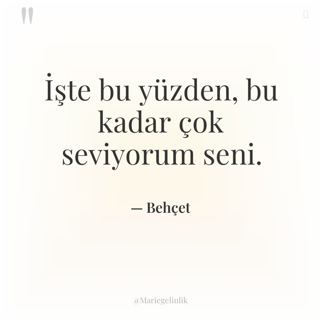 İşte bu yüzden, bu kadar çok seviyorum seni.