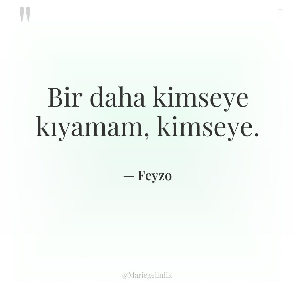 Bir daha kimseye kıyamam, kimseye.