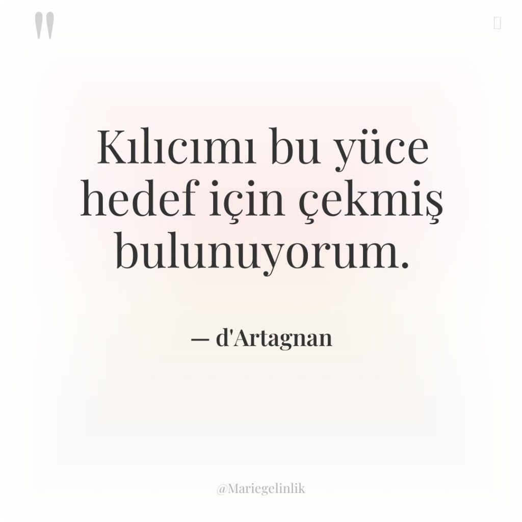 Kılıcımı bu yüce hedef için çekmiş bulunuyorum.