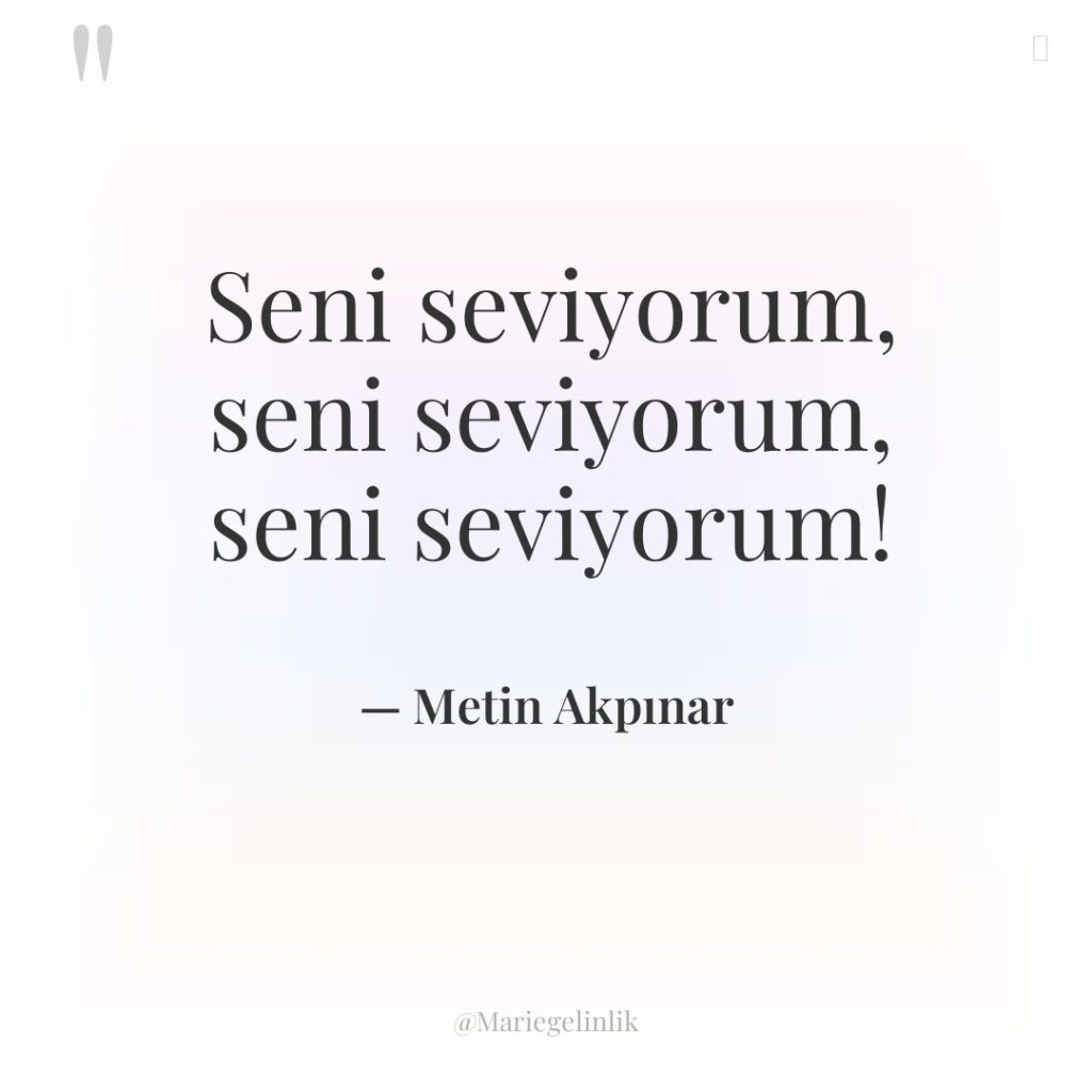 Seni seviyorum, seni seviyorum, seni seviyorum!