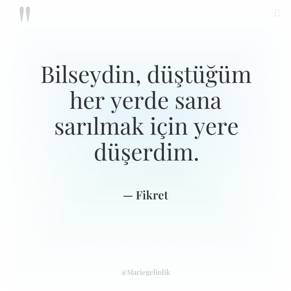 Bilseydin, düştüğüm her yerde sana sarılmak için yere düşerdim.