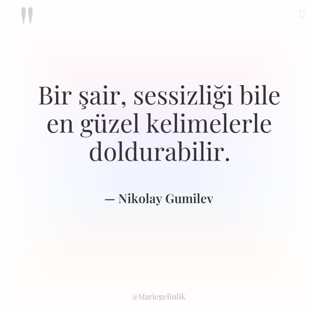 Bir şair, sessizliği bile en güzel kelimelerle doldurabilir.