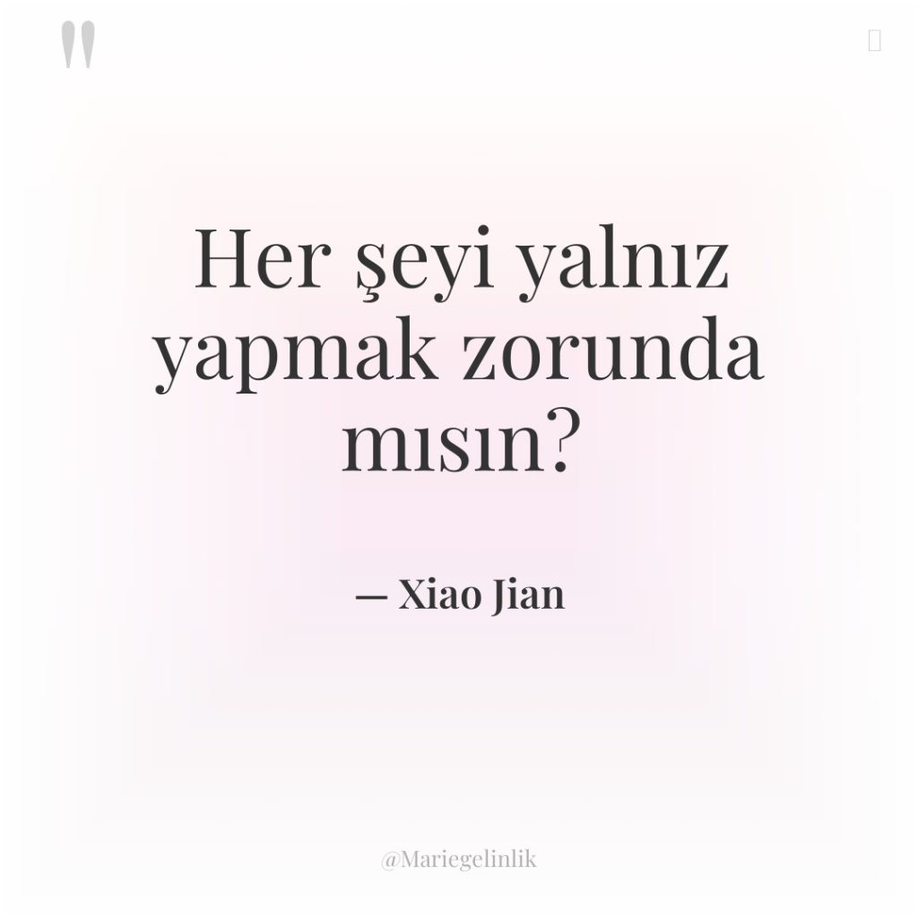 Her şeyi yalnız yapmak zorunda mısın?