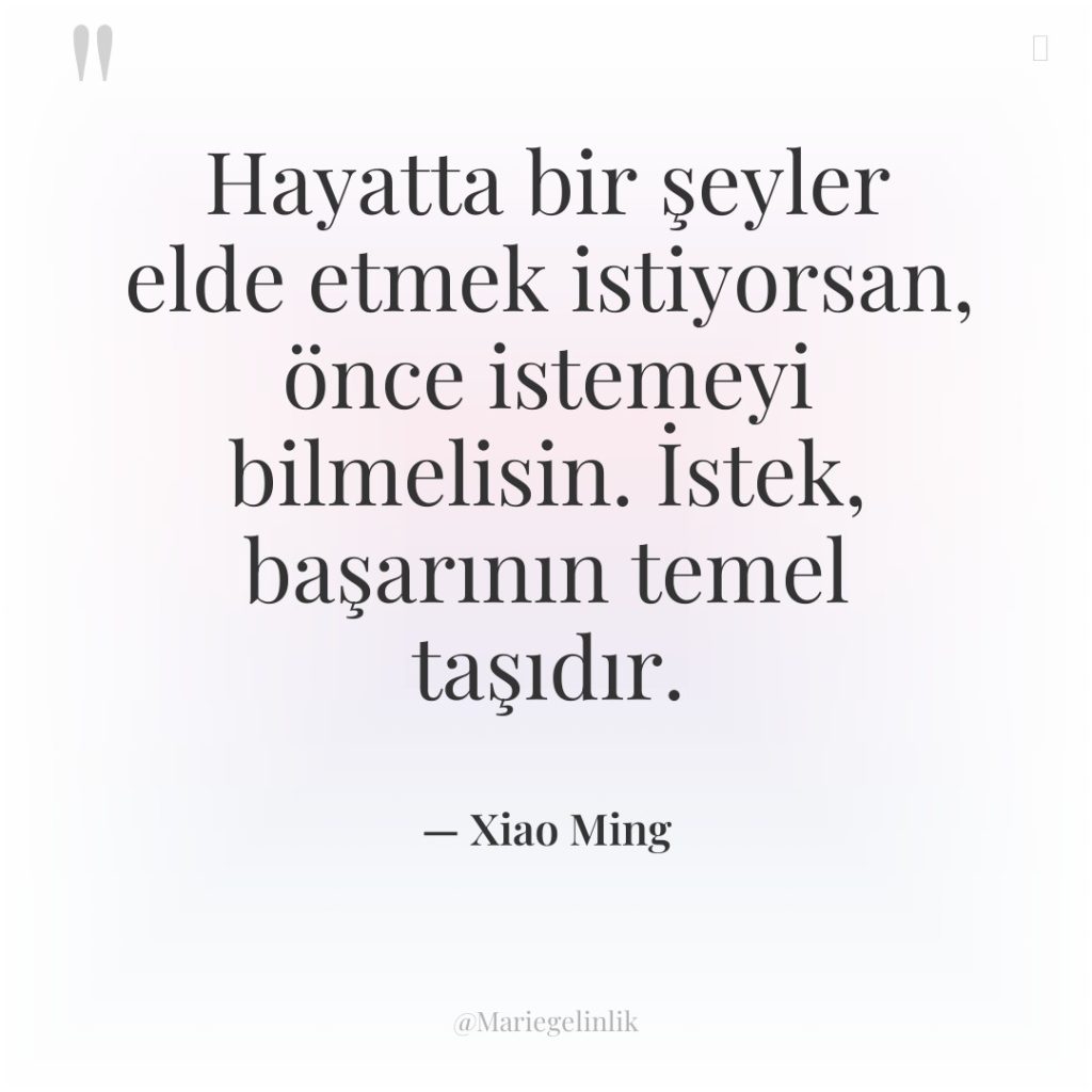 Hayatta bir şeyler elde etmek istiyorsan, önce istemeyi bilmelisin. İstek,…