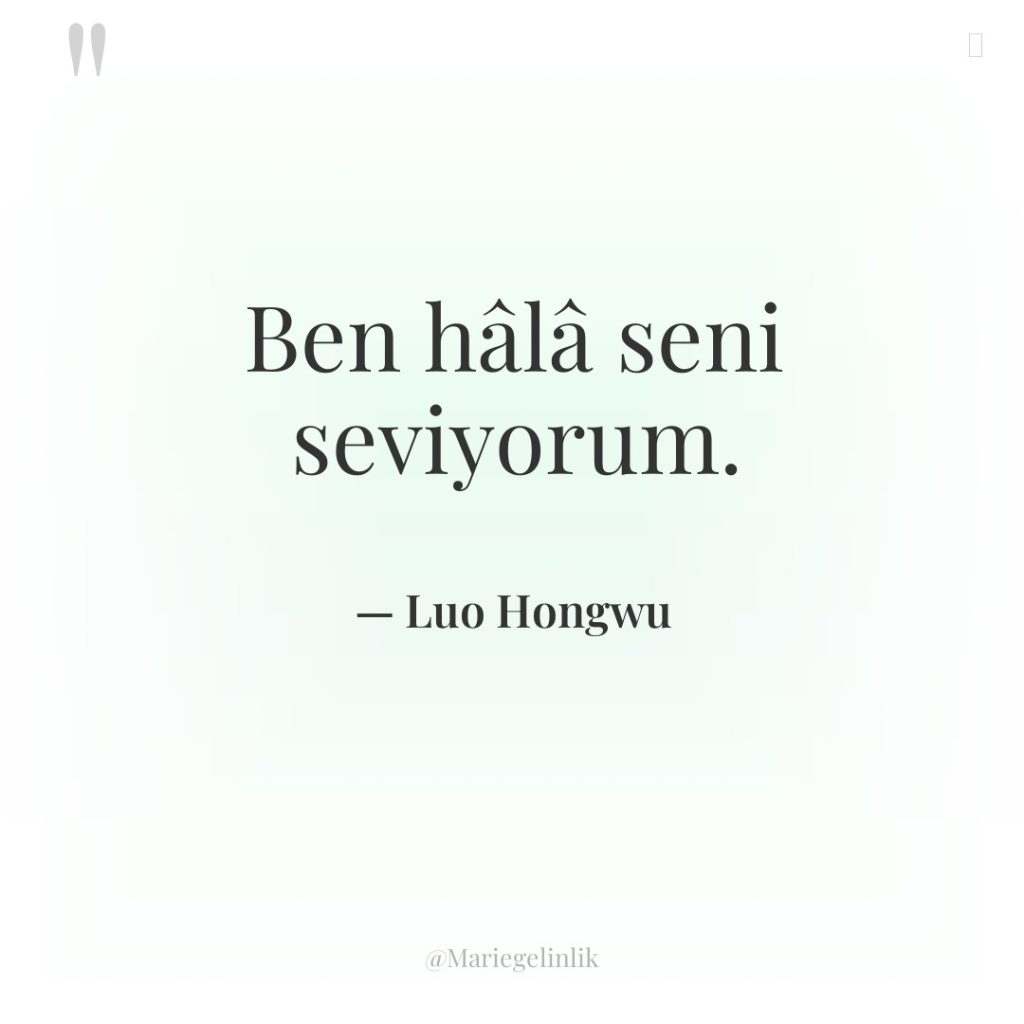 Ben hâlâ seni seviyorum.