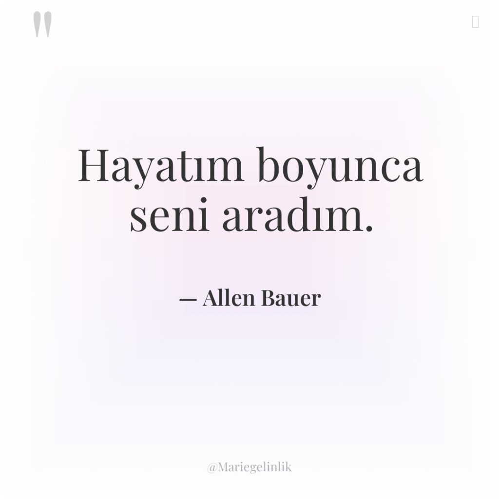 Hayatım boyunca seni aradım.