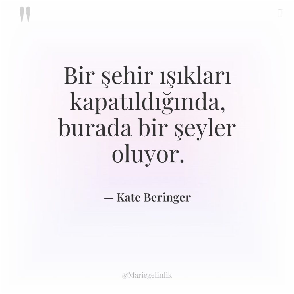 Bir şehir ışıkları kapatıldığında, burada bir şeyler oluyor.