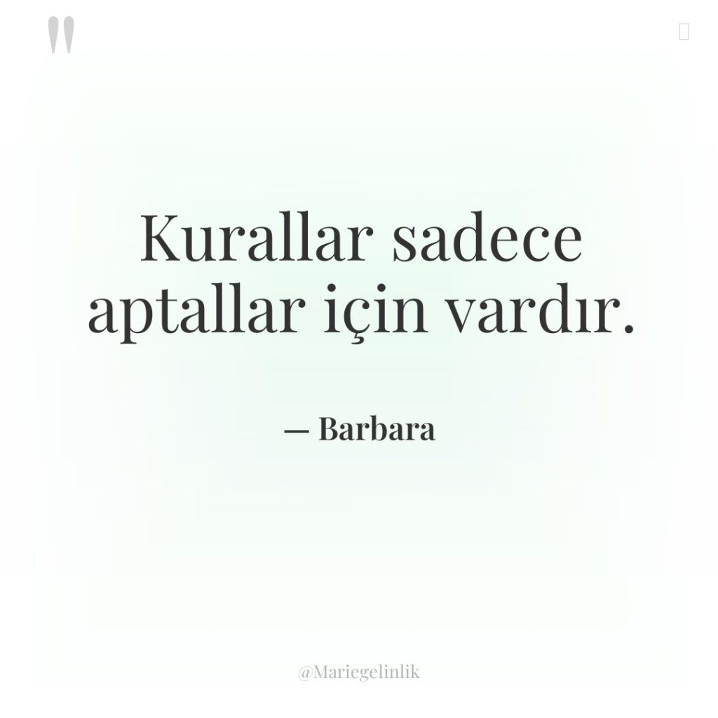 Kurallar sadece aptallar için vardır.