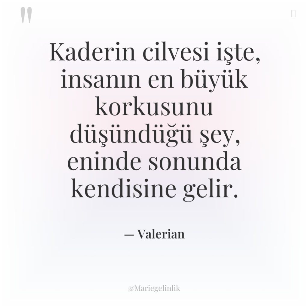 Kaderin cilvesi işte, insanın en büyük korkusunu düşündüğü şey, eninde…