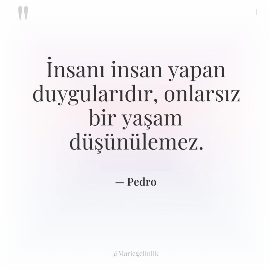 İnsanı insan yapan duygularıdır, onlarsız bir yaşam düşünülemez.