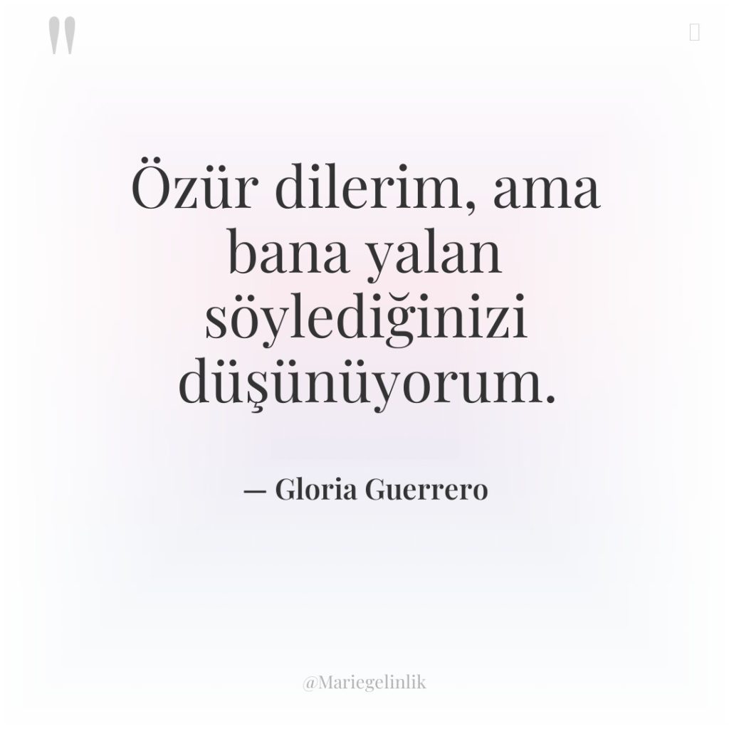Özür dilerim, ama bana yalan söylediğinizi düşünüyorum.
