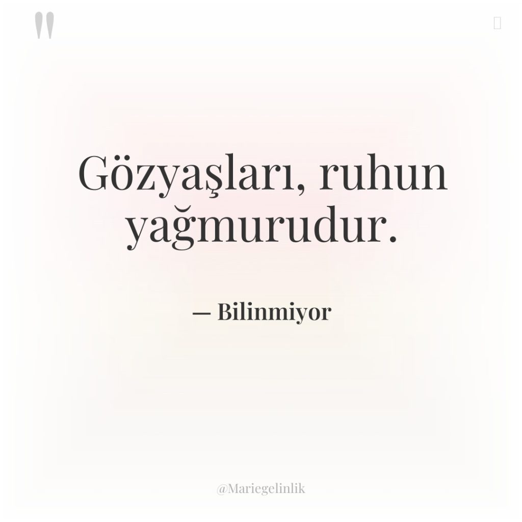 Gözyaşları, ruhun yağmurudur.