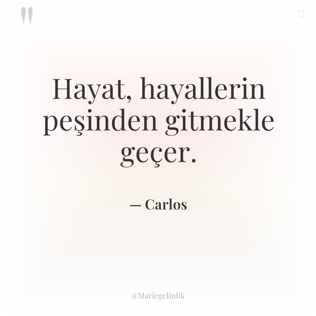 Hayat, hayallerin peşinden gitmekle geçer.