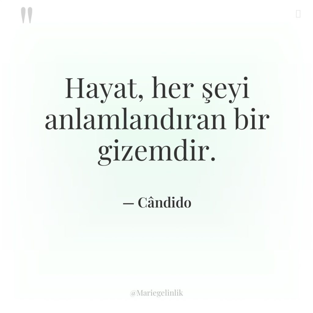 Hayat, her şeyi anlamlandıran bir gizemdir.