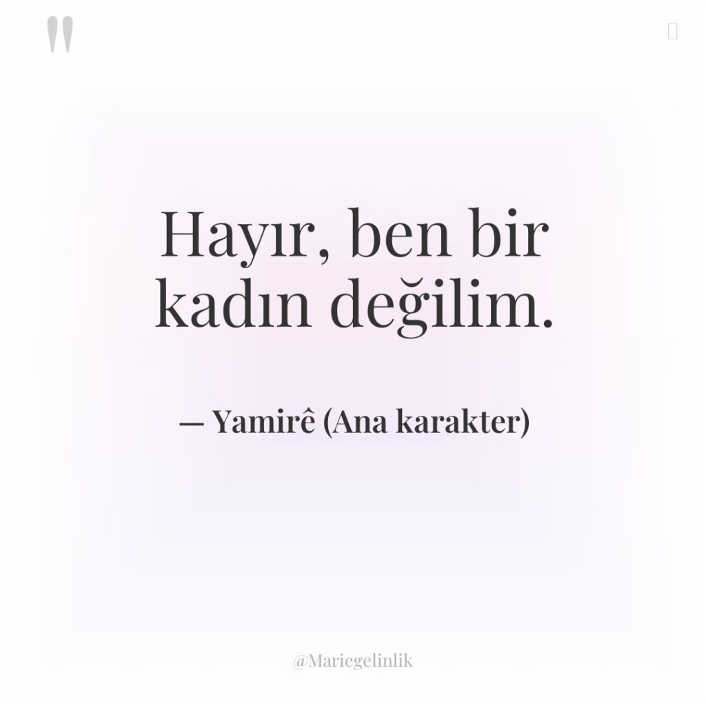 Hayır, ben bir kadın değilim.