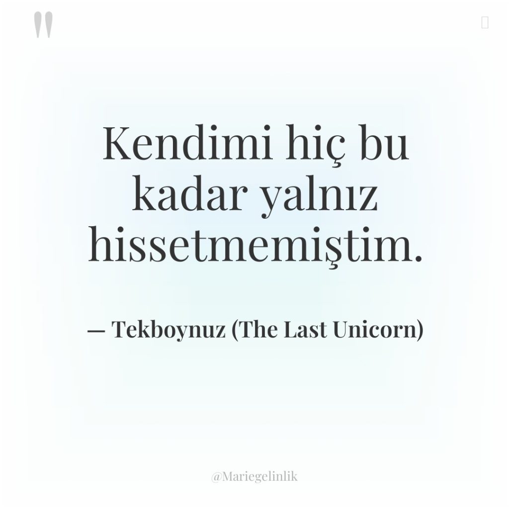 Kendimi hiç bu kadar yalnız hissetmemiştim.