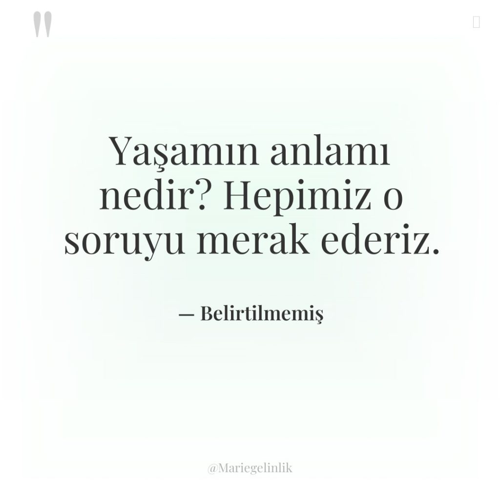 Yaşamın anlamı nedir? Hepimiz o soruyu merak ederiz.