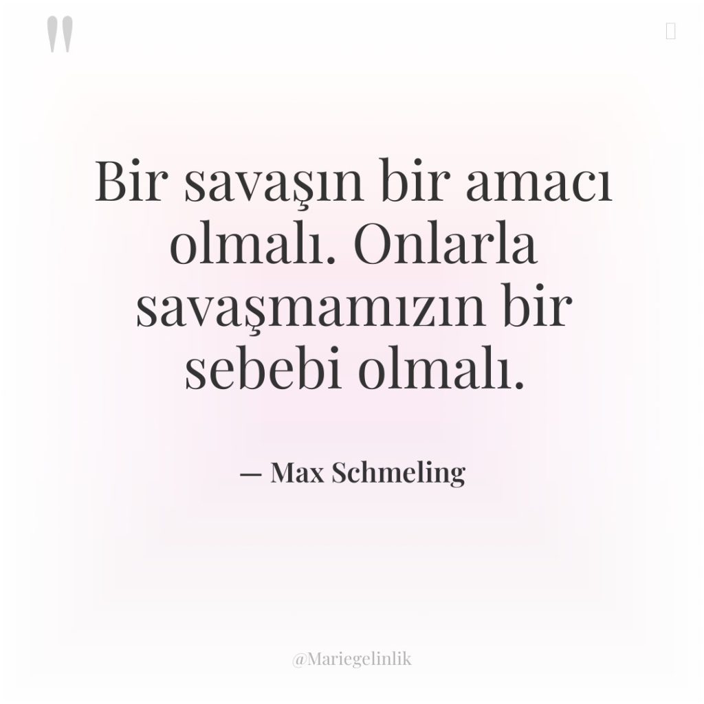 Bir savaşın bir amacı olmalı. Onlarla savaşmamızın bir sebebi olmalı.
