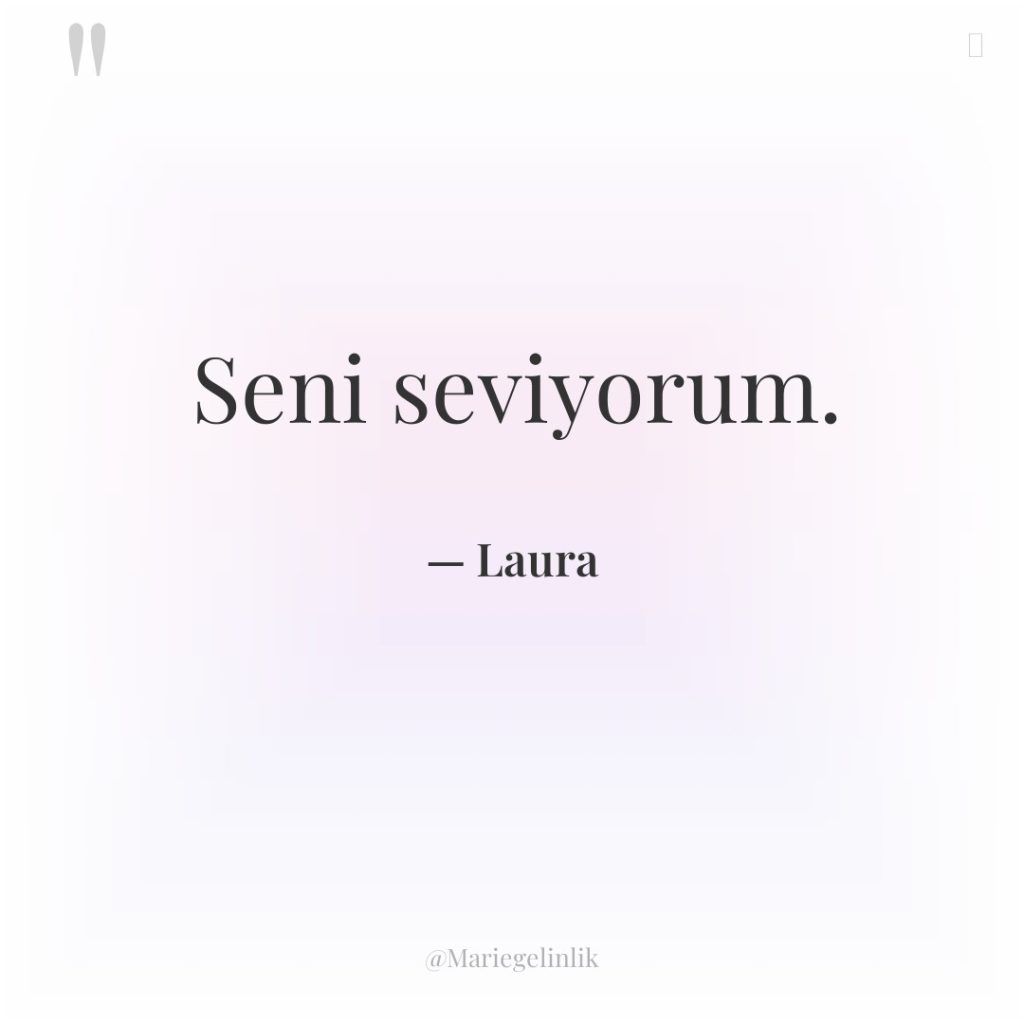 Seni seviyorum.