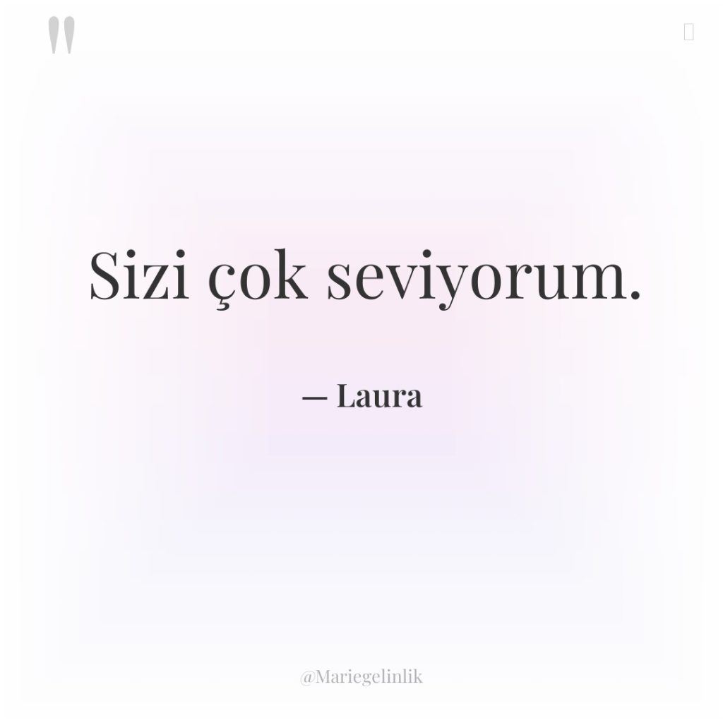 Sizi çok seviyorum.