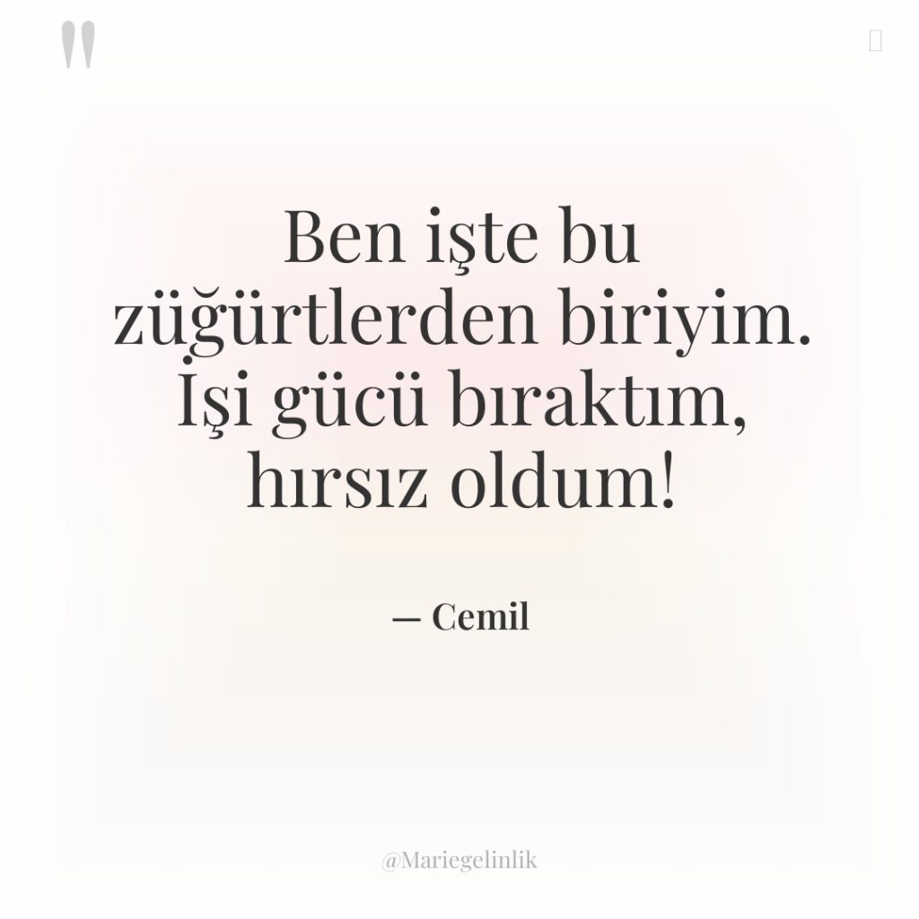 Ben işte bu züğürtlerden biriyim. İşi gücü bıraktım, hırsız oldum!