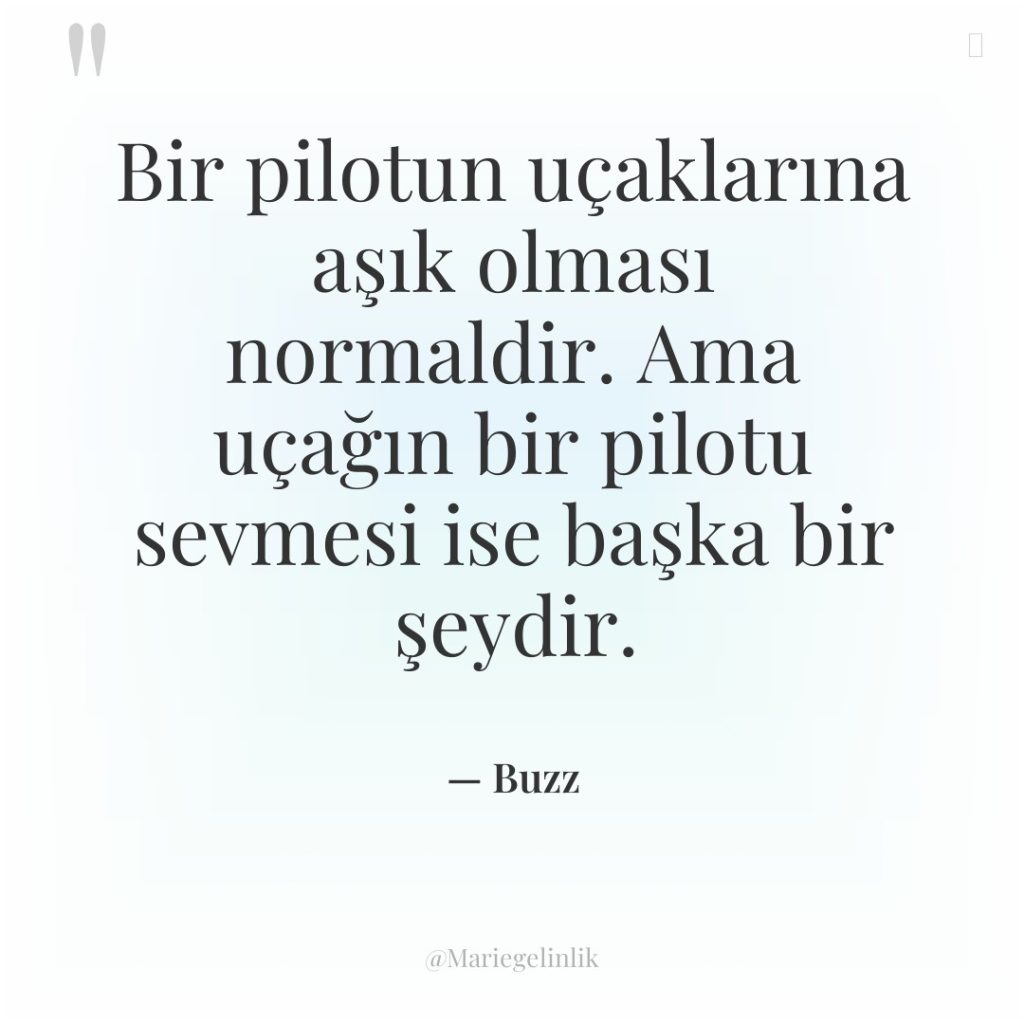 Bir pilotun uçaklarına aşık olması normaldir. Ama uçağın bir pilotu…