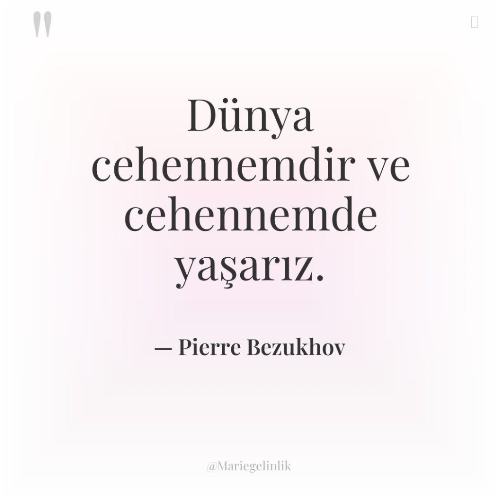 Dünya cehennemdir ve cehennemde yaşarız.