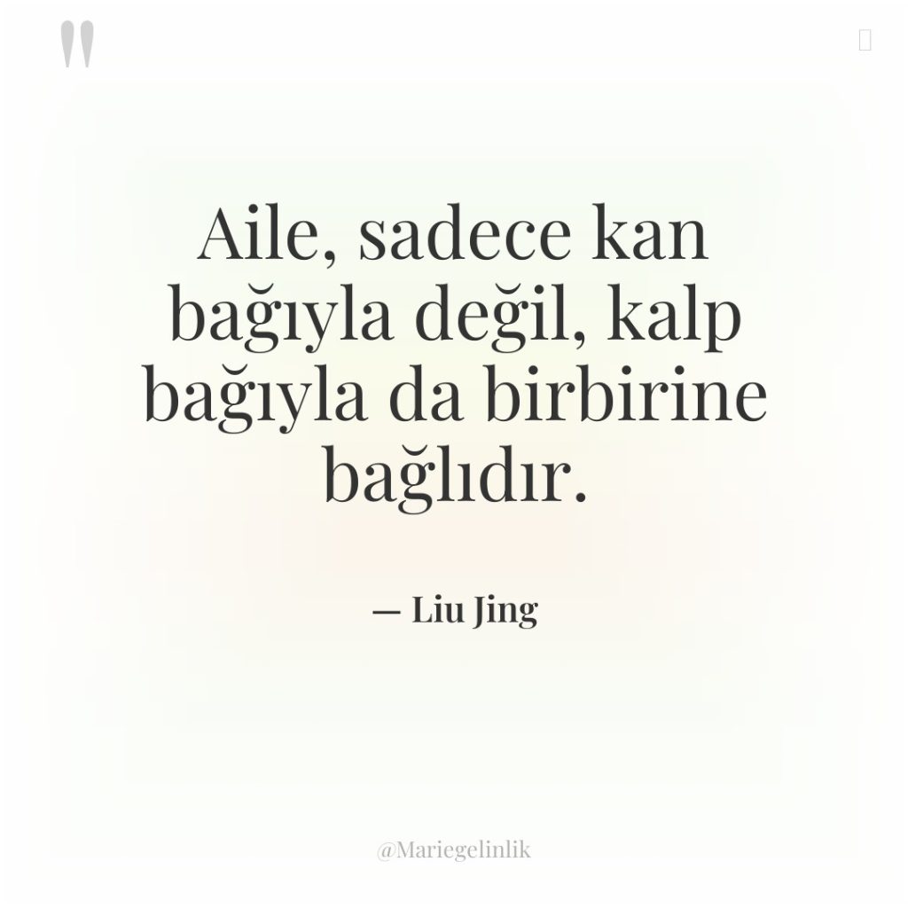 Aile, sadece kan bağıyla değil, kalp bağıyla da birbirine bağlıdır.