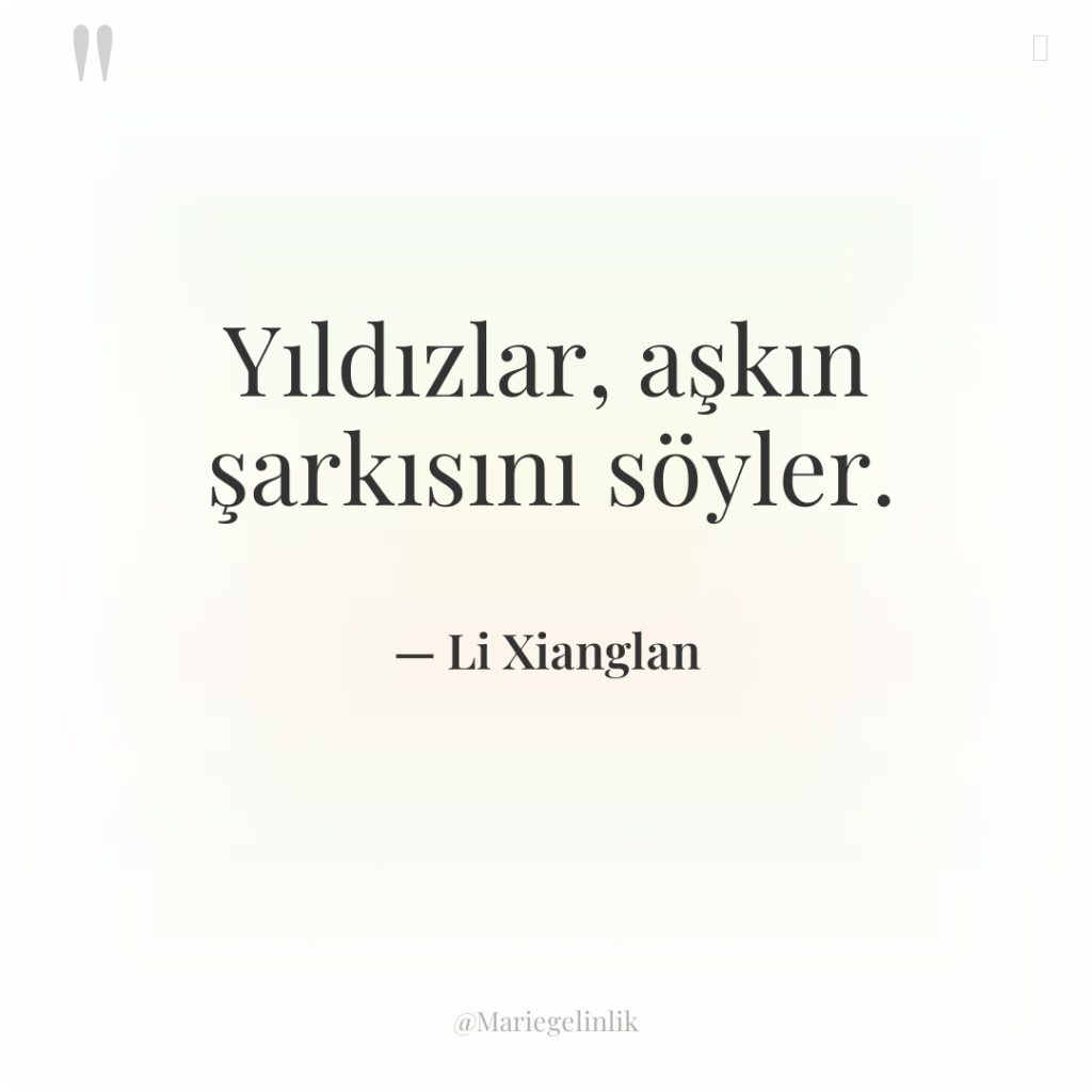 Yıldızlar, aşkın şarkısını söyler.