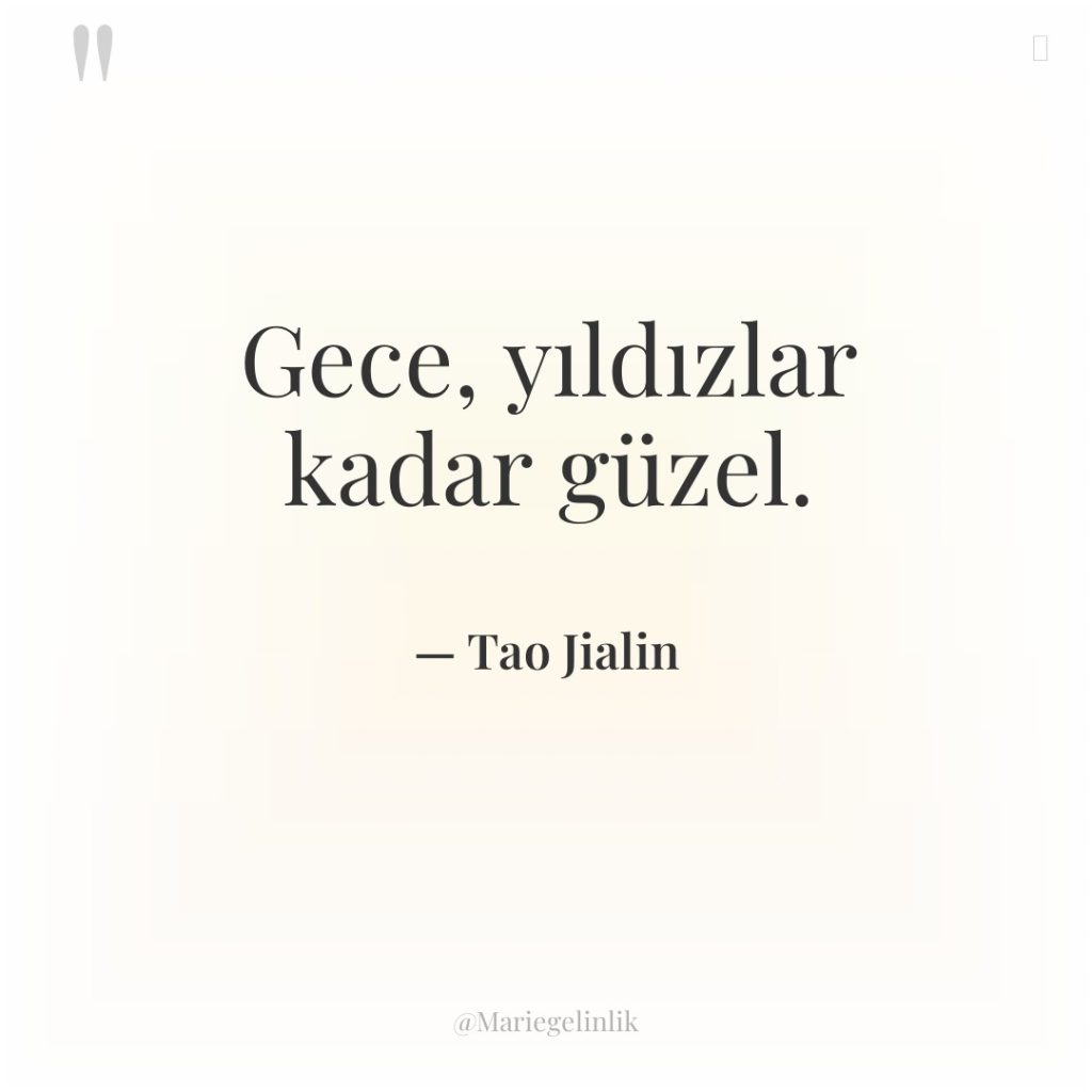 Gece, yıldızlar kadar güzel.