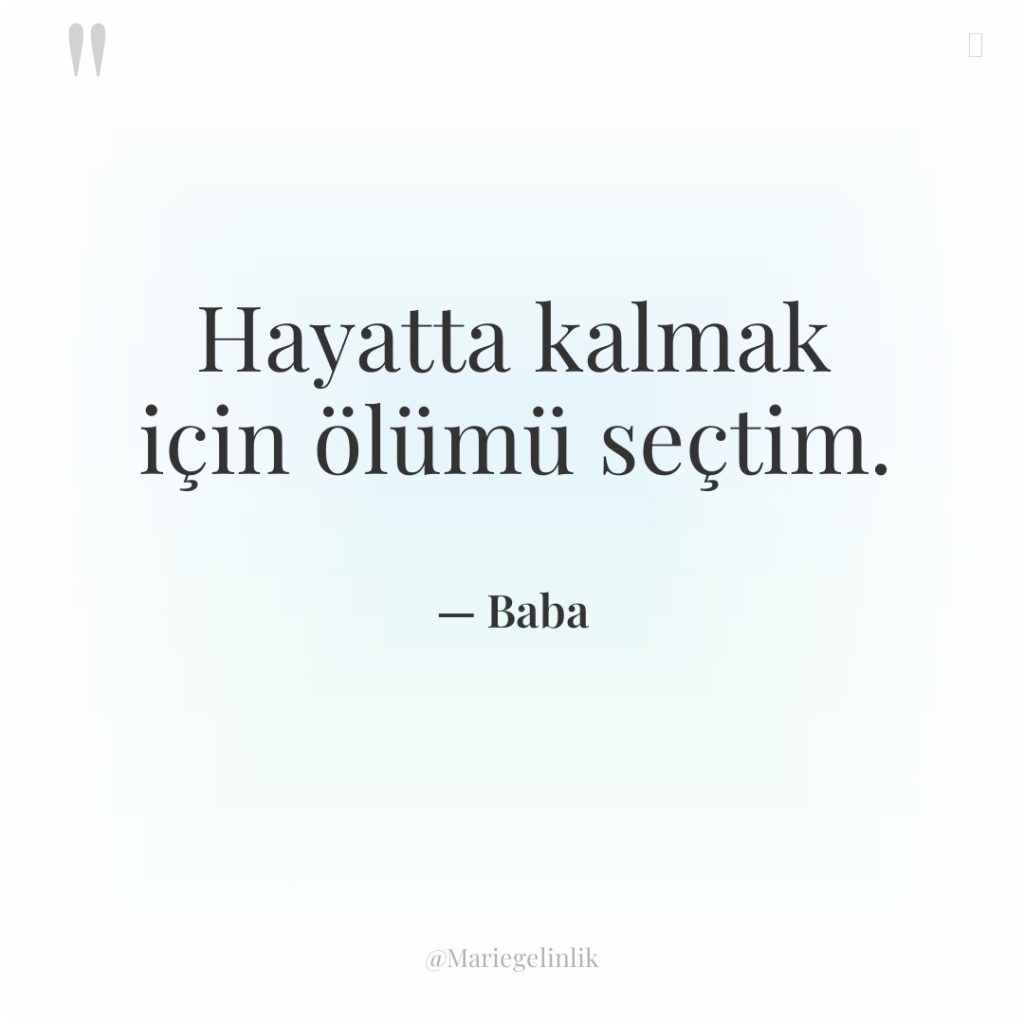 Hayatta kalmak için ölümü seçtim.