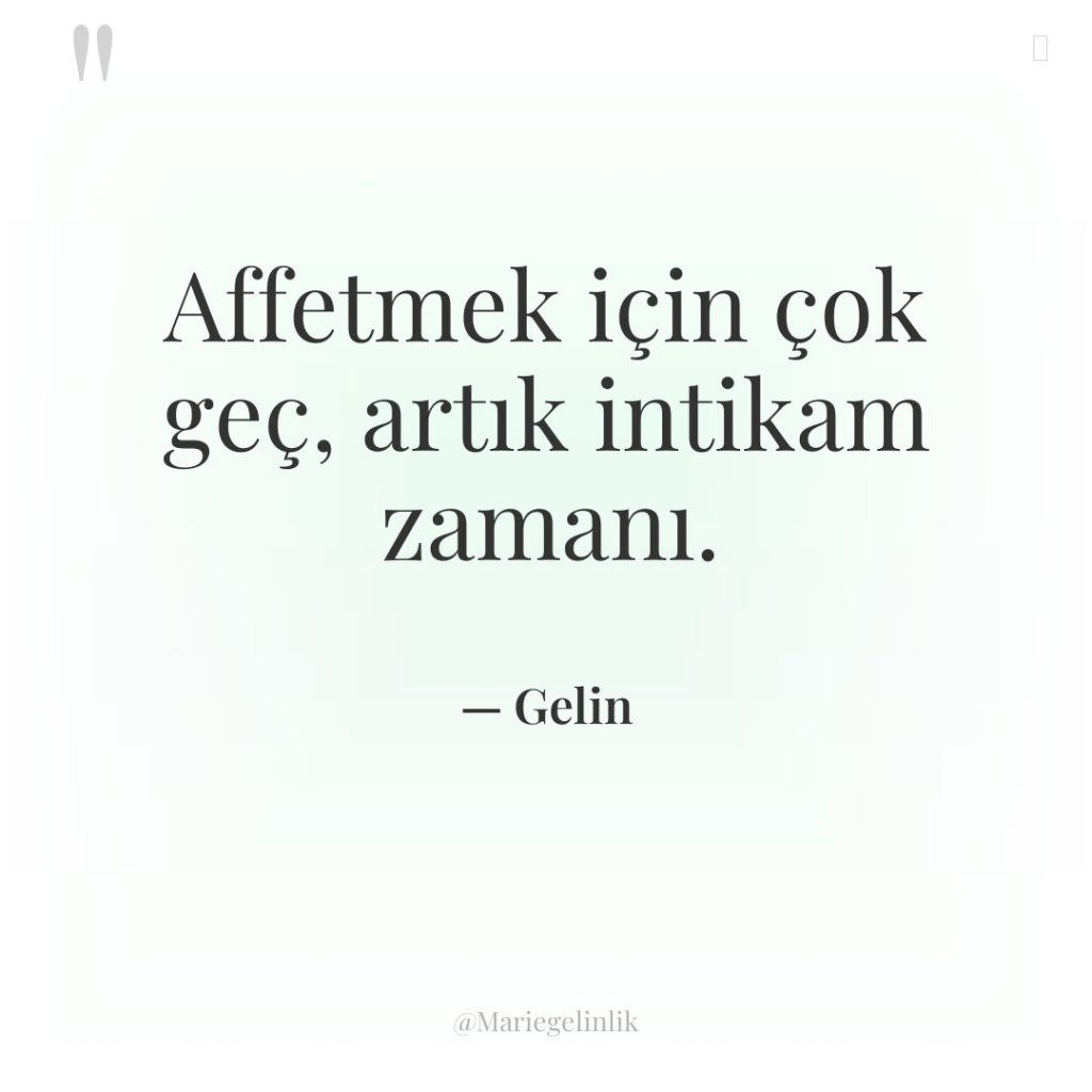 Affetmek için çok geç, artık intikam zamanı.