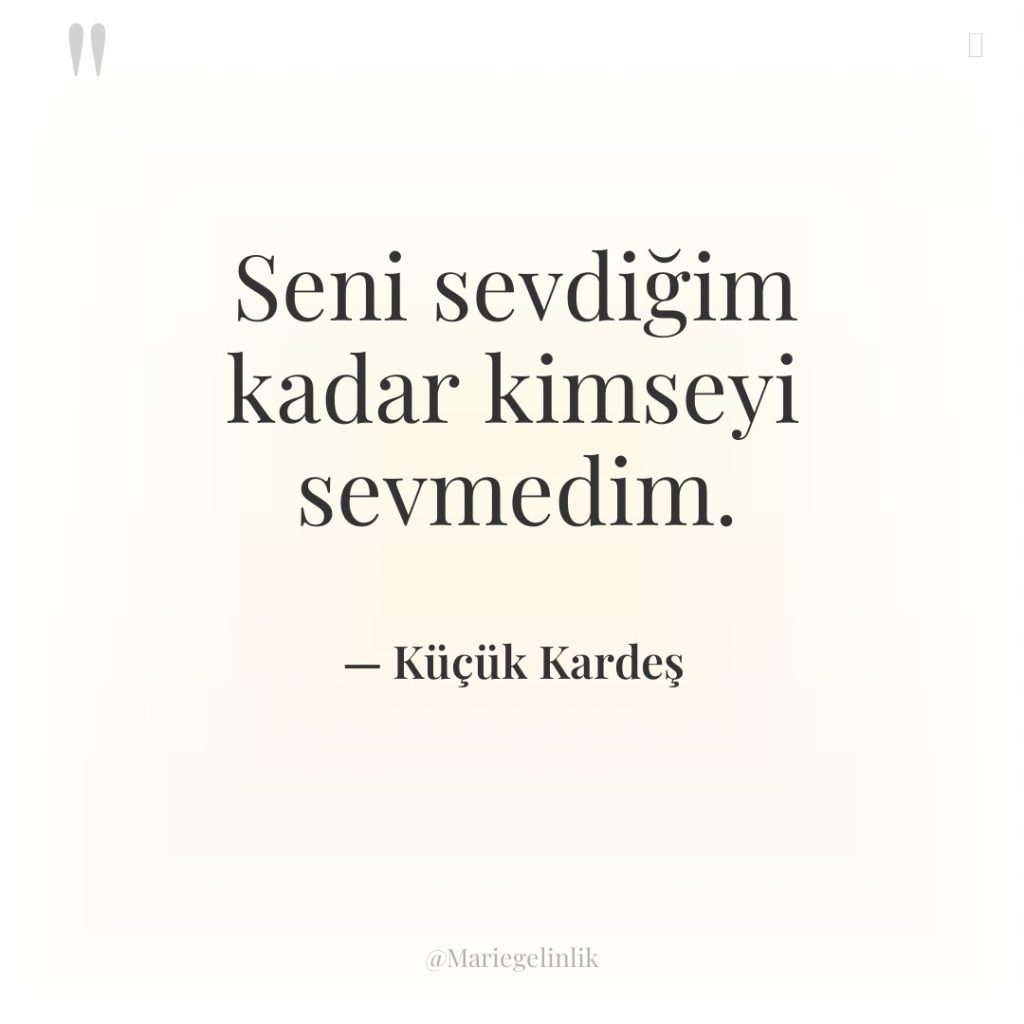 Seni sevdiğim kadar kimseyi sevmedim.