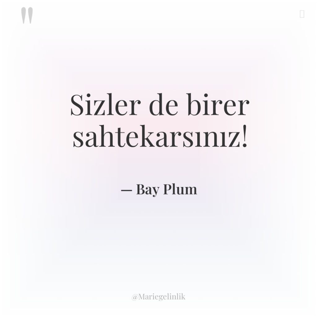 Sizler de birer sahtekarsınız!