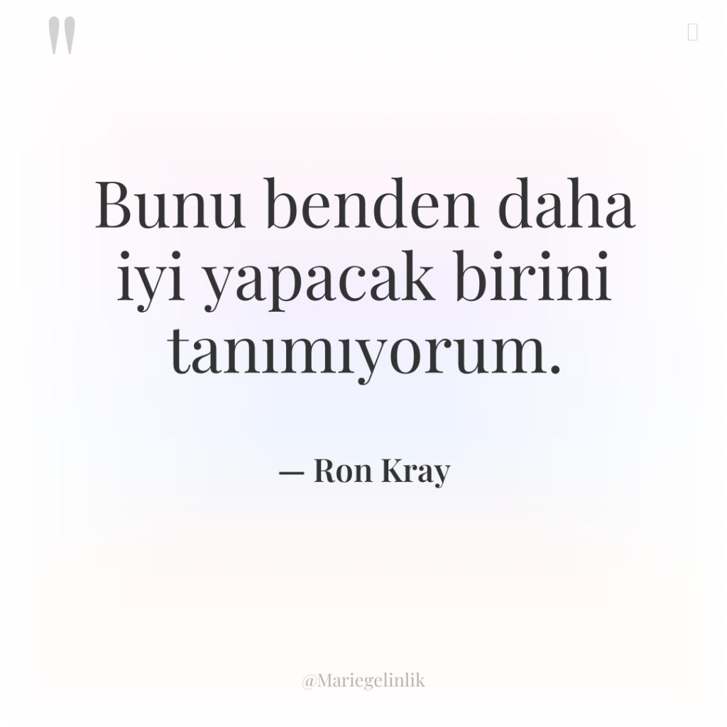 Bunu benden daha iyi yapacak birini tanımıyorum.