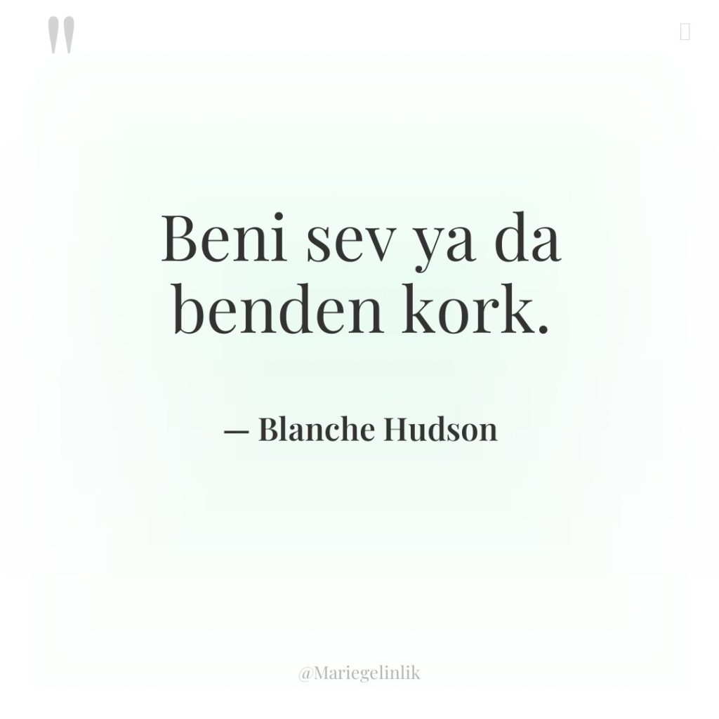 Beni sev ya da benden kork.