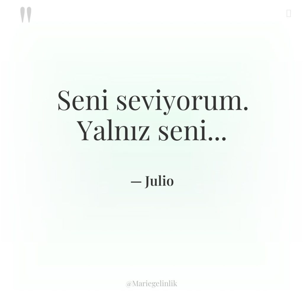 Seni seviyorum. Yalnız seni…
